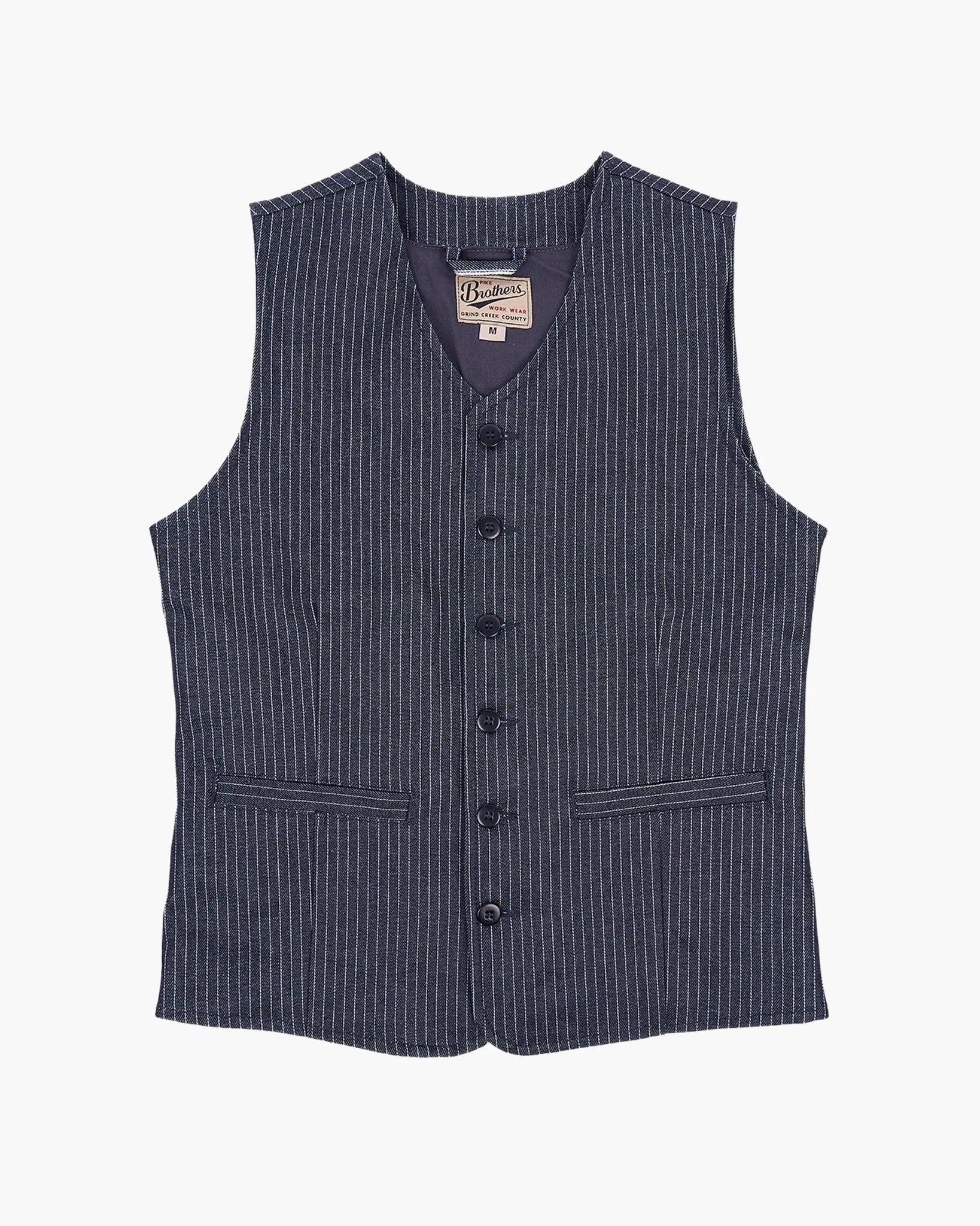 1905 HAULER VEST - Blue Wabash - Raw Denim