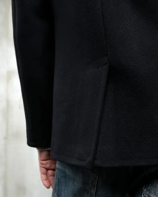 1938 PEA COAT WOOL - Black - Raw Denim