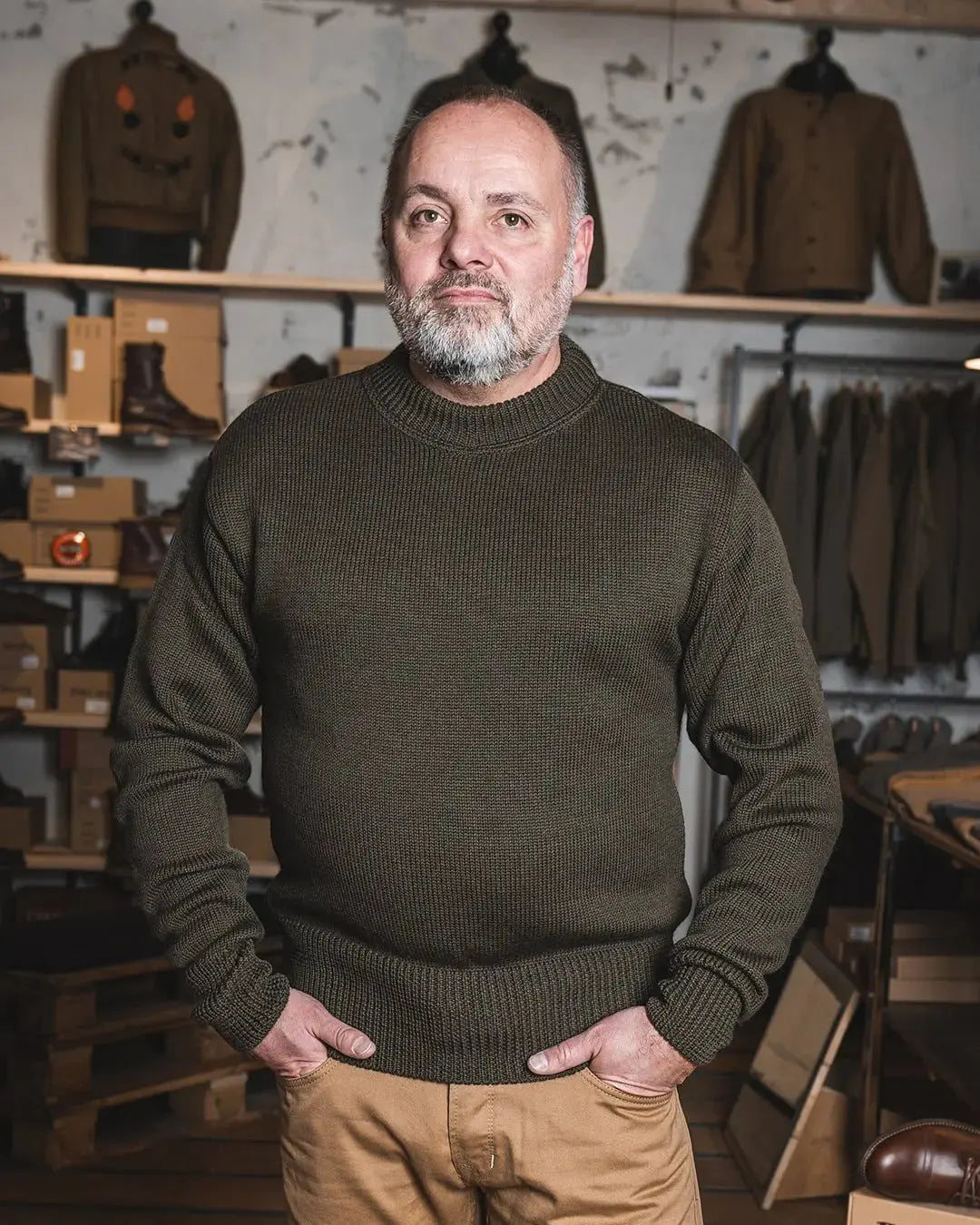 1941 USN SEAMAN SWEATER - Olive - Raw Denim