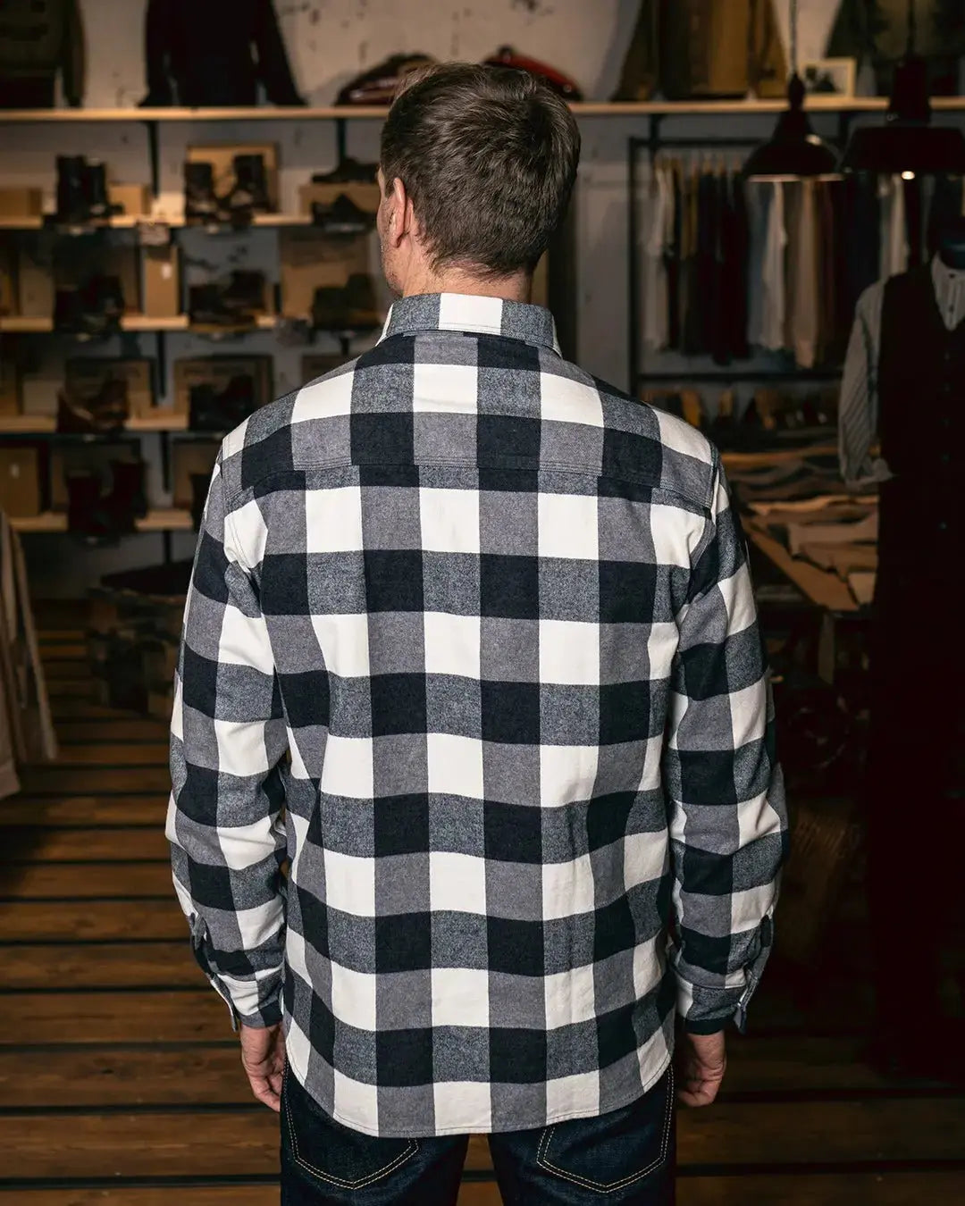 1943 CPO SHIRT - Buffalo White Flannel - Raw Denim