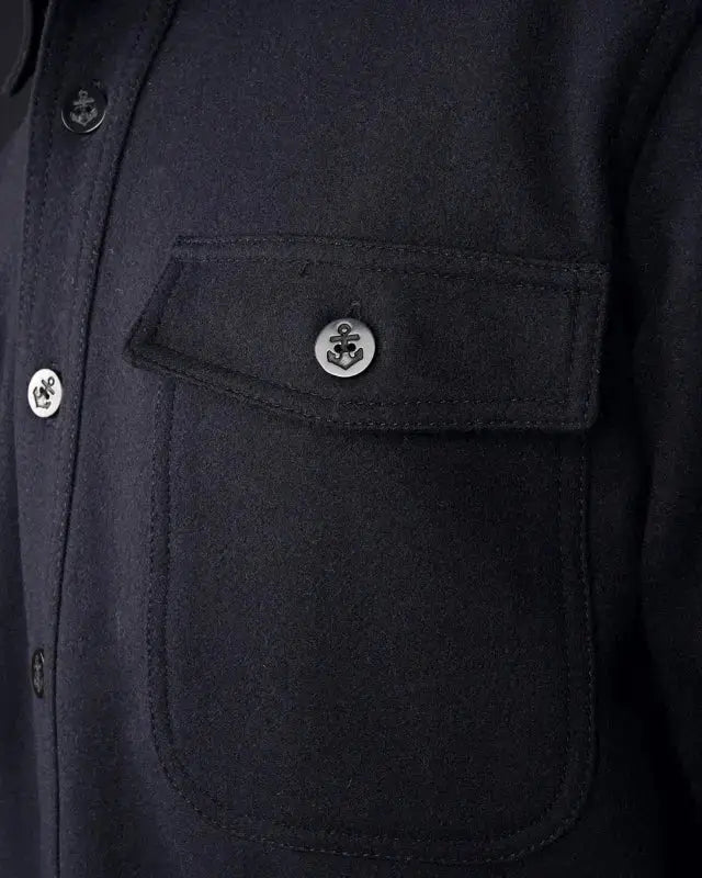 1943 CPO SHIRT - Navy Wool - Raw Denim