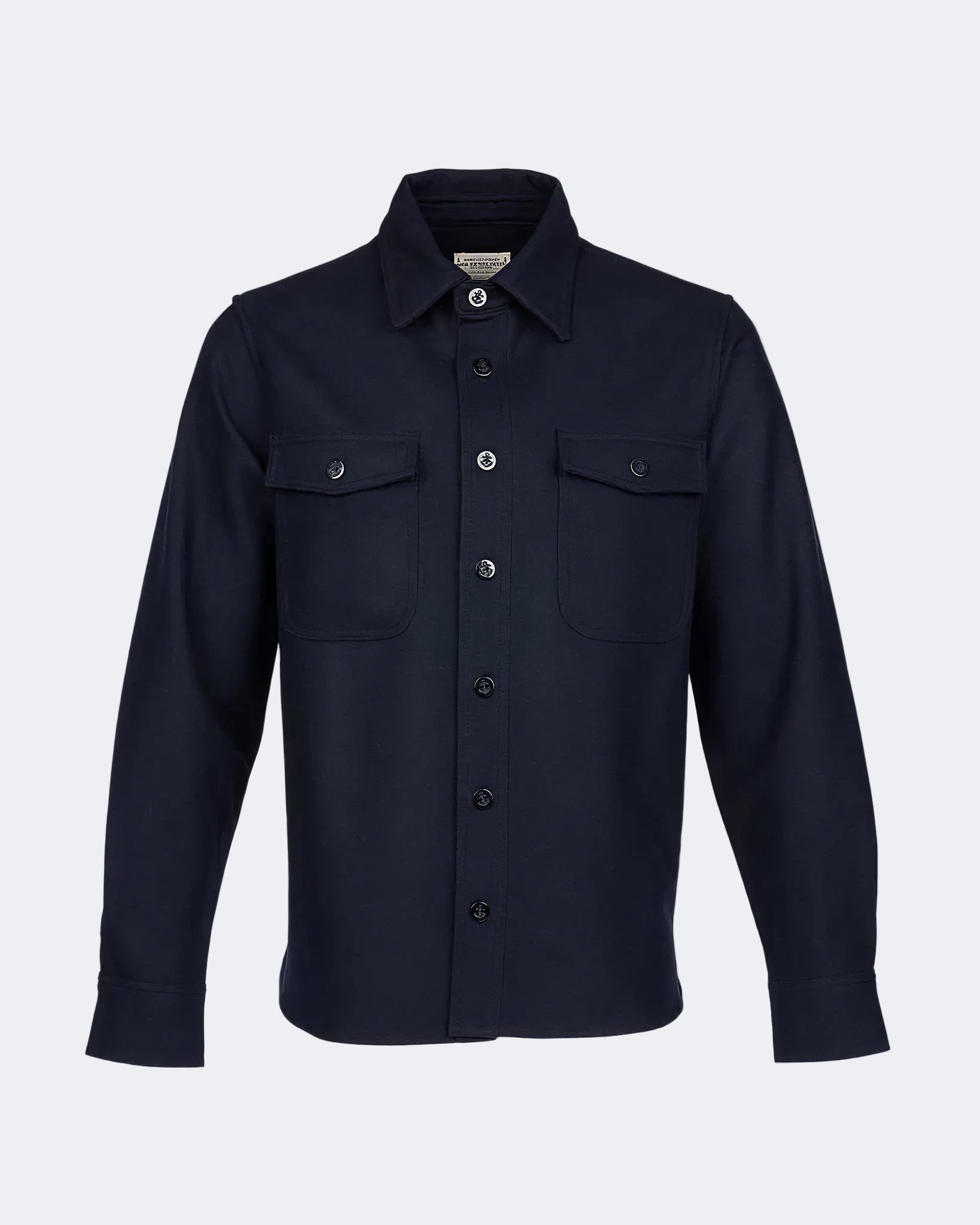 1943 CPO SHIRT - Navy Wool - Raw Denim