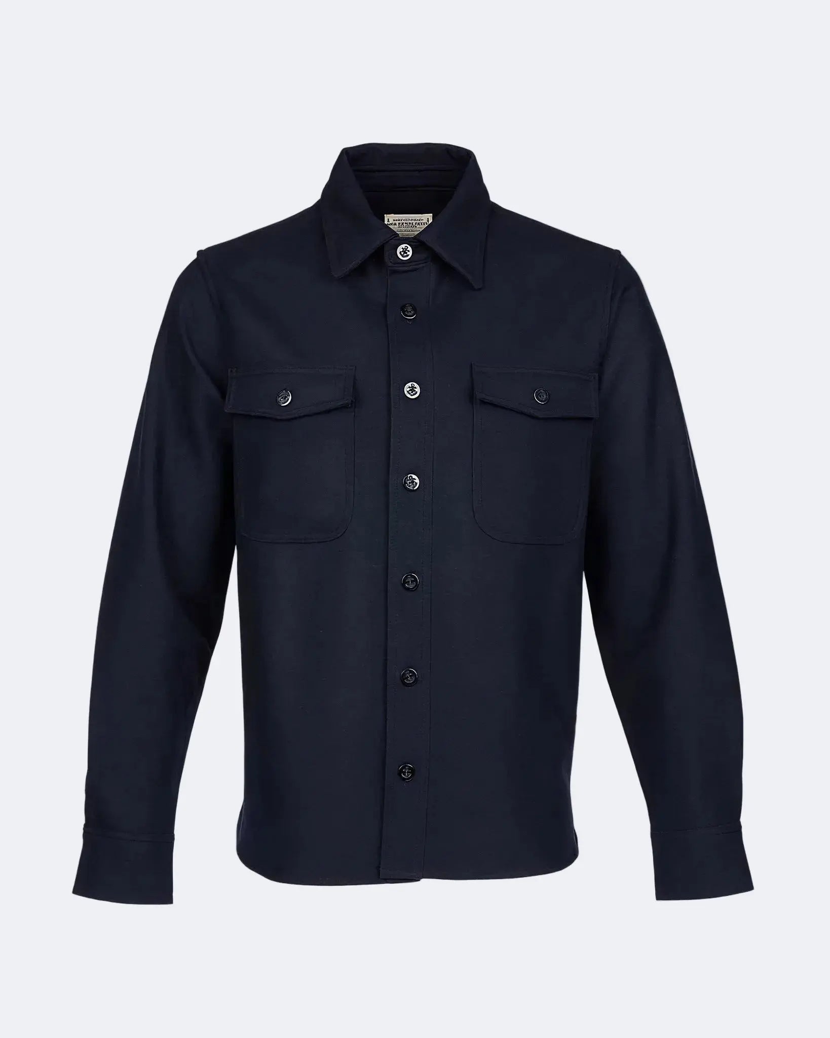 1943 CPO SHIRT - Navy Wool - Raw Denim