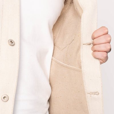 All Natural Ecru Foxfibre® Selvedge 13.6 oz - Denim Jacket - Raw Denim