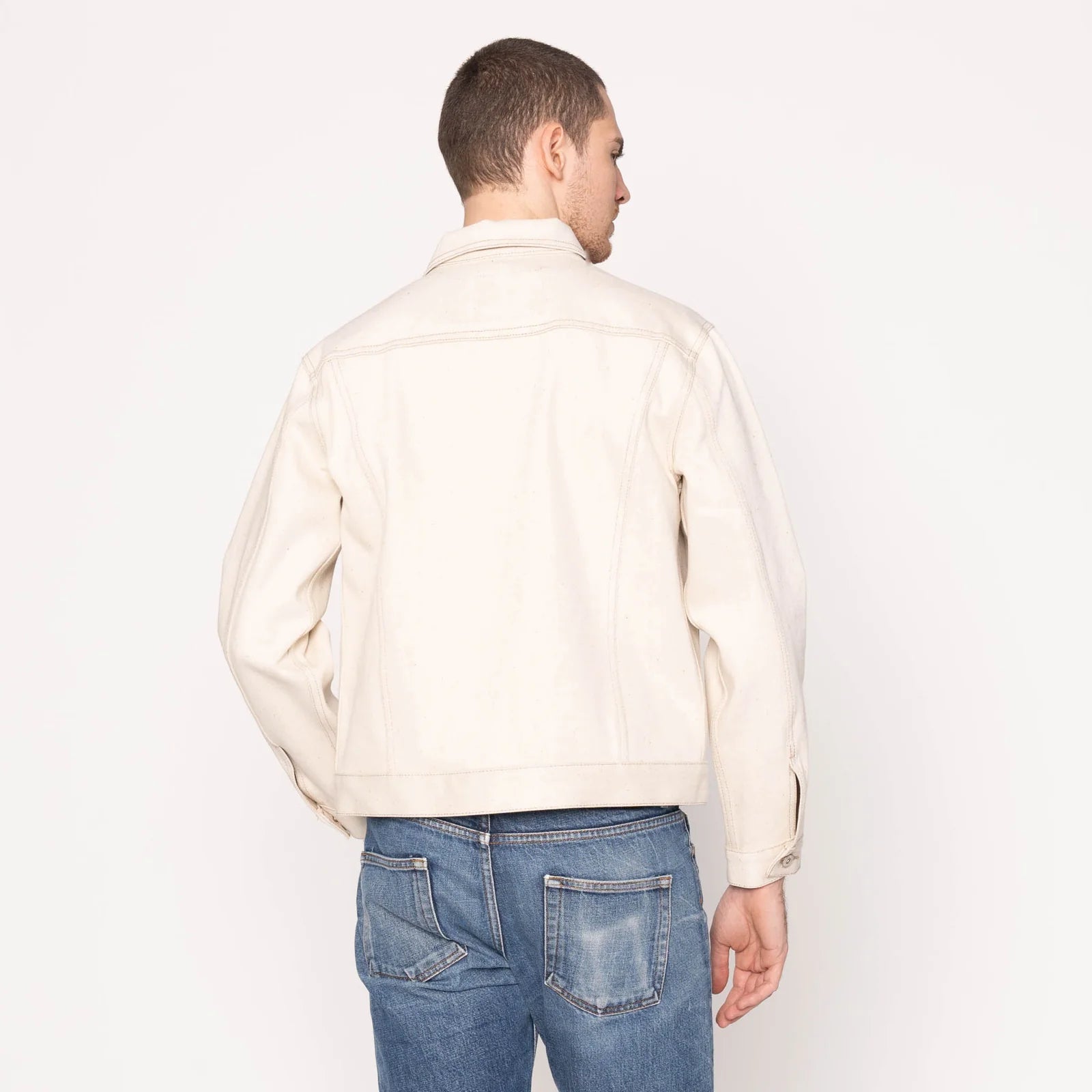 All Natural Ecru Foxfibre® Selvedge 13.6 oz - Denim Jacket - Raw Denim