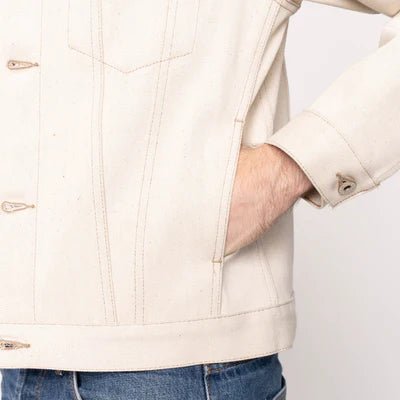 All Natural Ecru Foxfibre® Selvedge 13.6 oz - Denim Jacket - Raw Denim