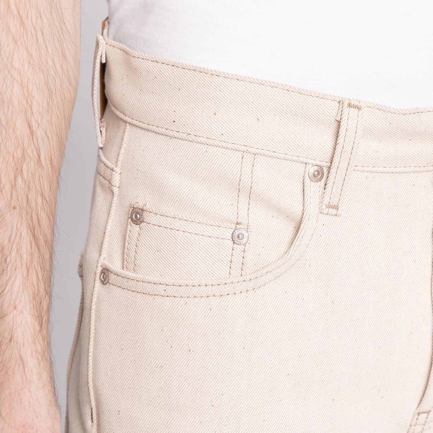 ALL NATURAL ECRU FOXFIBRE® SELVEDGE - Strong Guy 13.6oz - Raw Denim