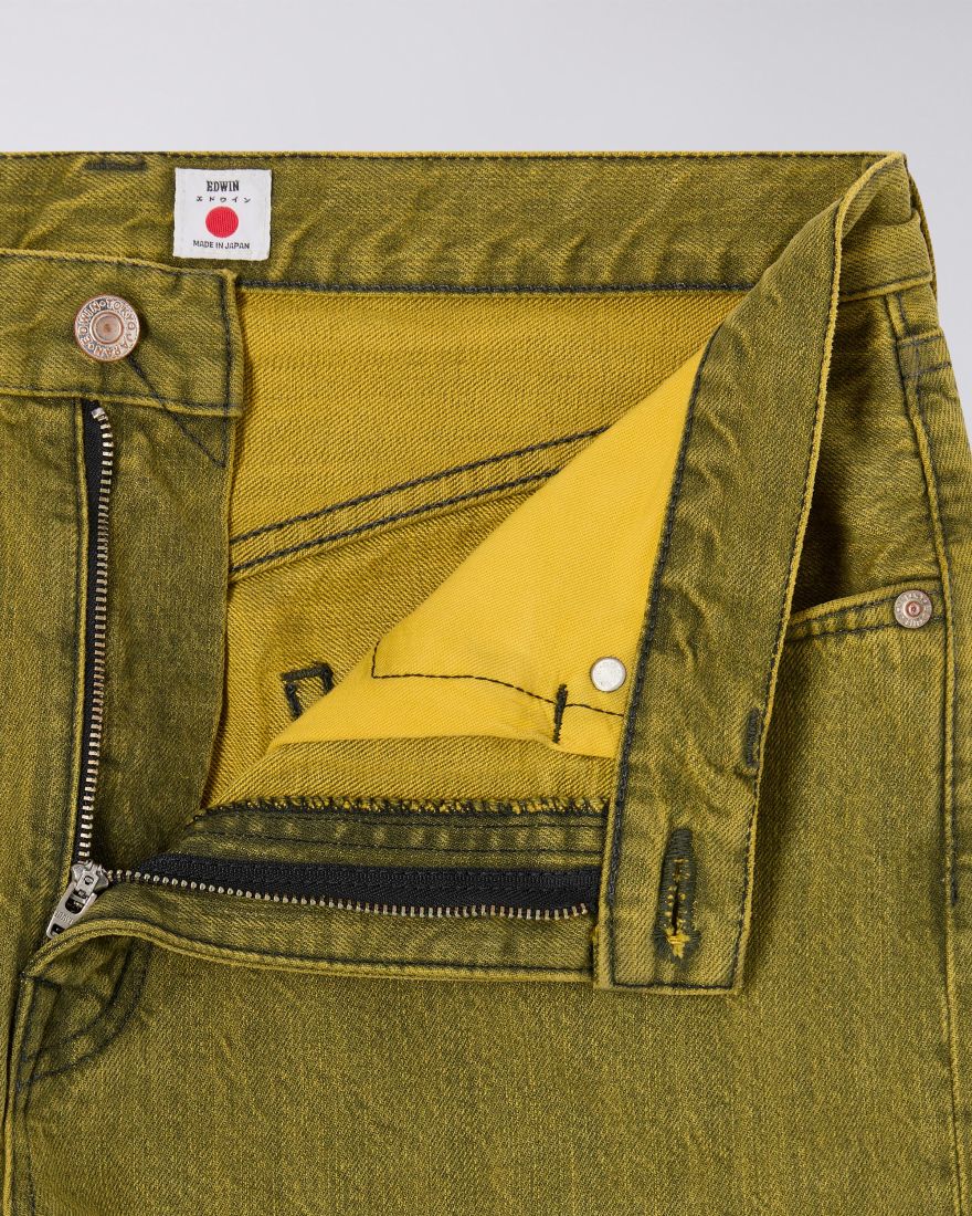 Black - Yellow Overdyed - Wide Pant - Raw Denim