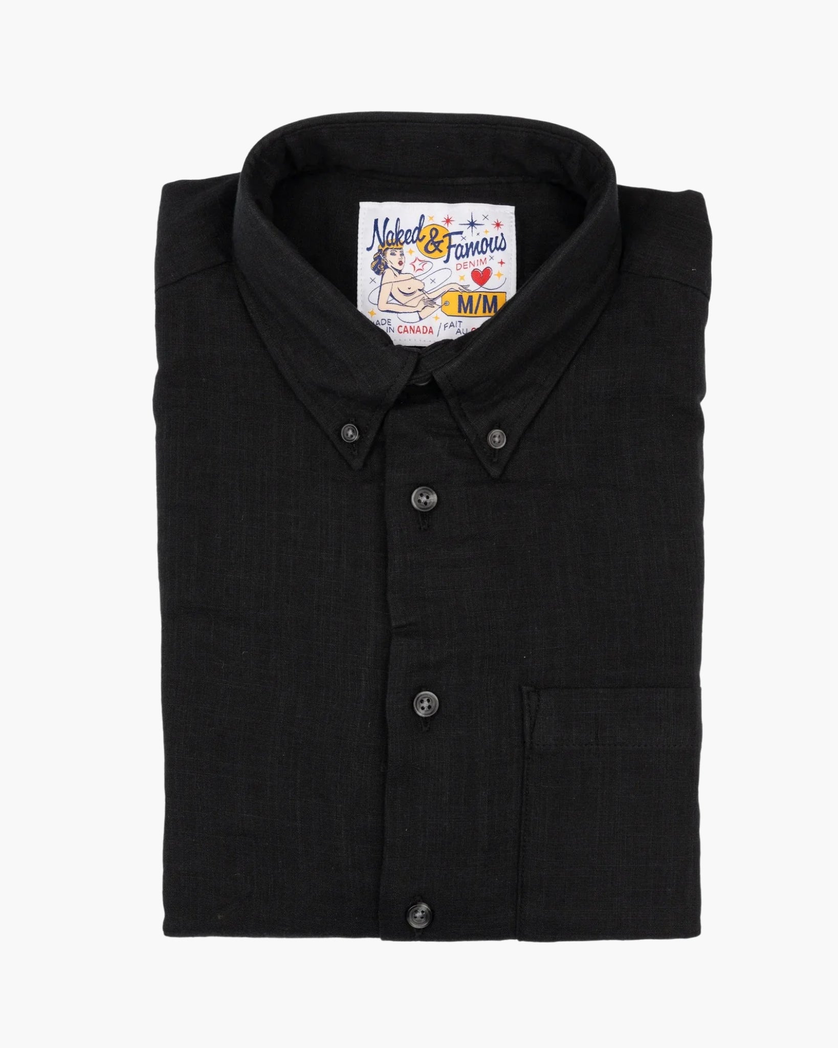 DOUBLE WEAVE GAUZE - Easy Shirt - Black - Raw Denim