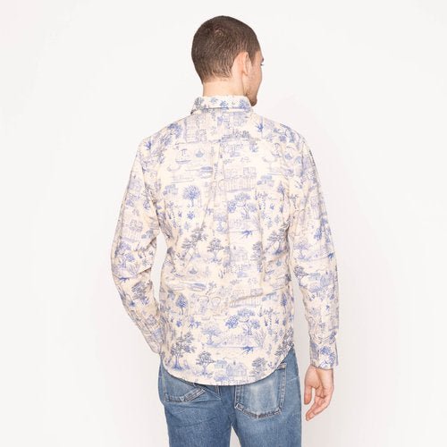 Easy Shirt - Linen Cats - Blue - Raw Denim