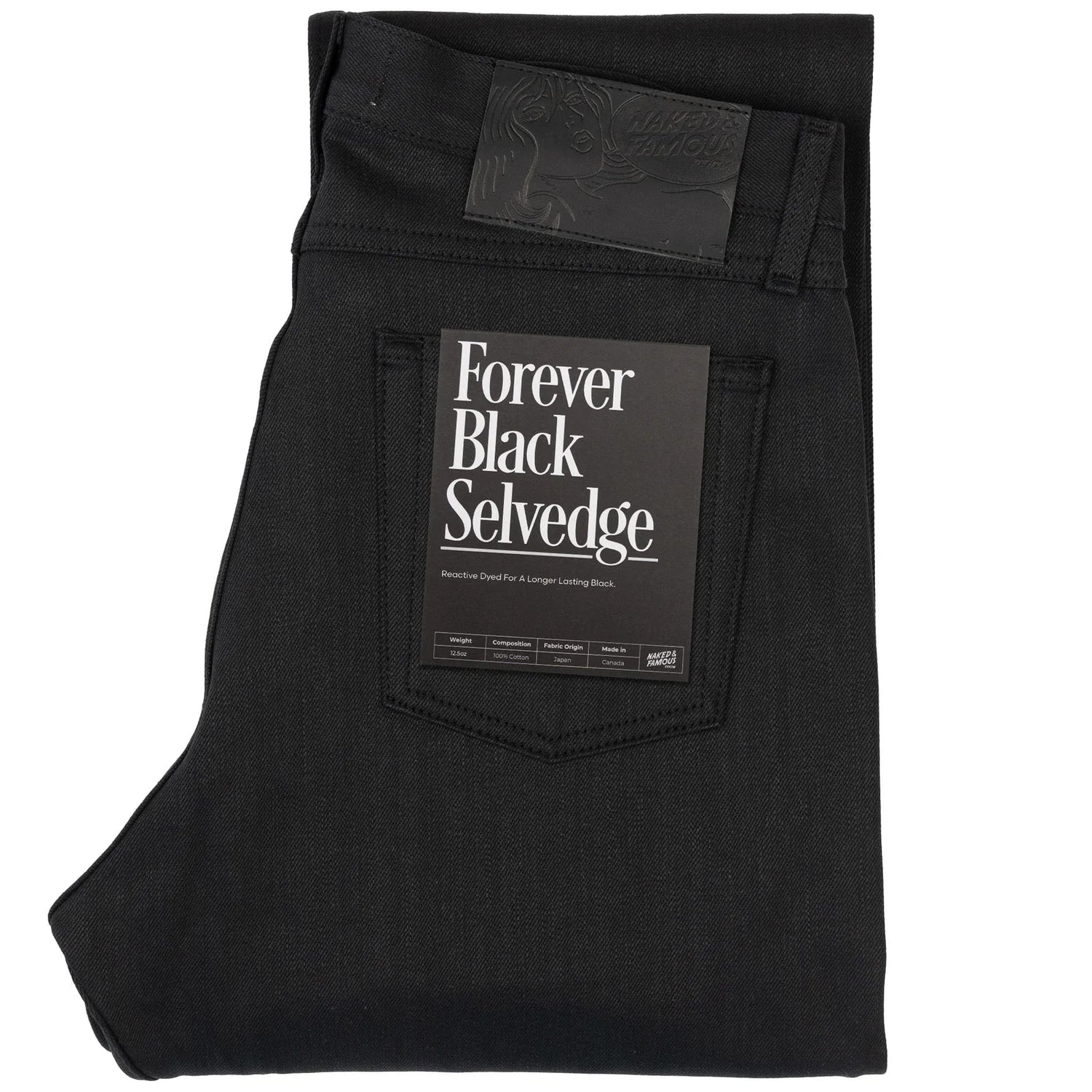 FOREVER BLACK SELVEDGE - Strong Guy 12.5oz - Raw Denim