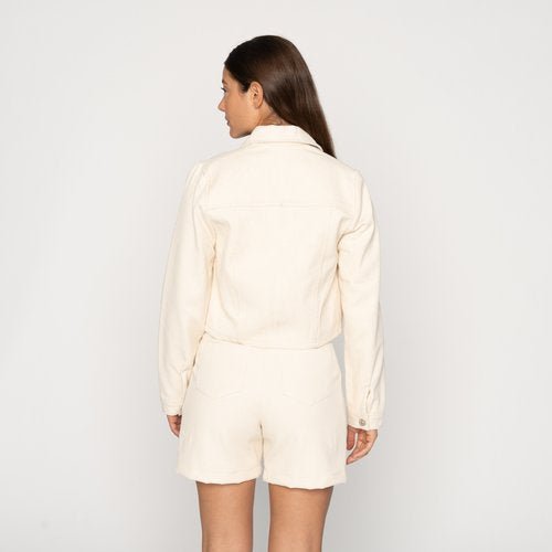 JUDO SASHIKO - Ecru - Cropped Denim Jacket 12.5oz - Raw Denim