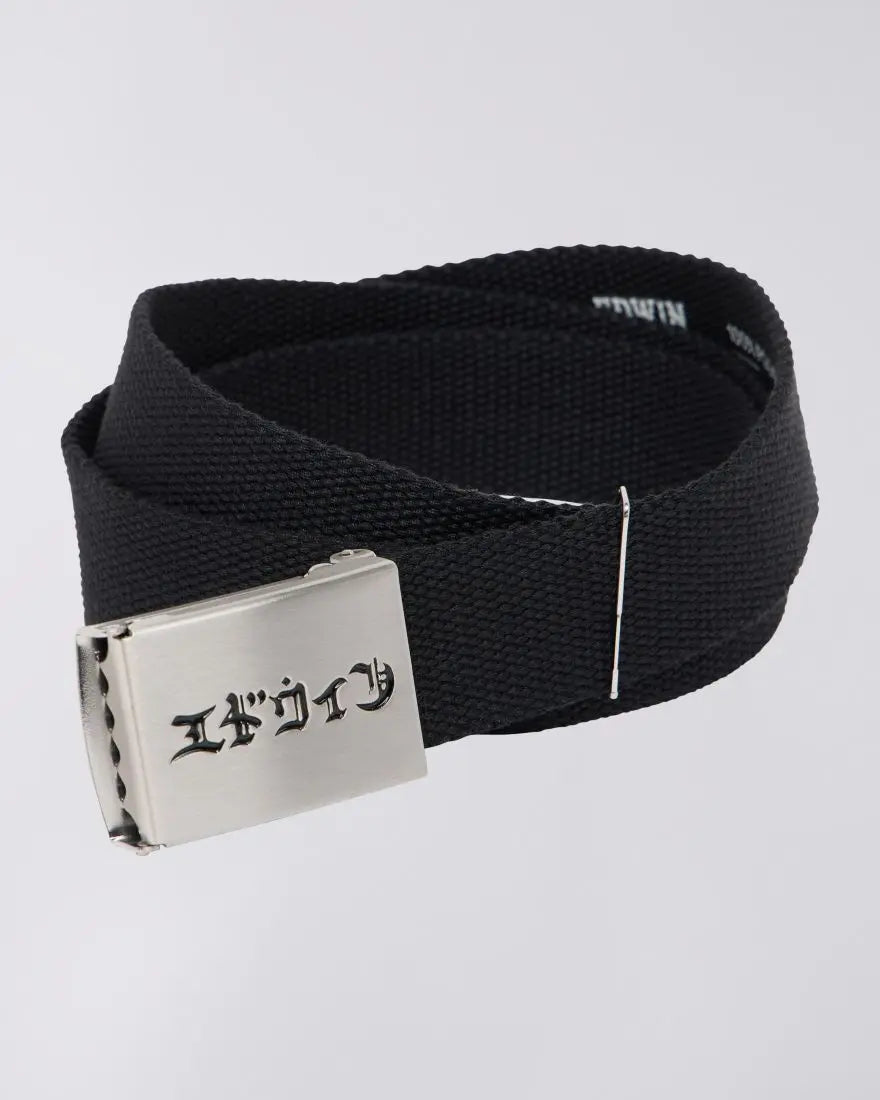 KATAKANA CLIP BELT - Black - Raw Denim