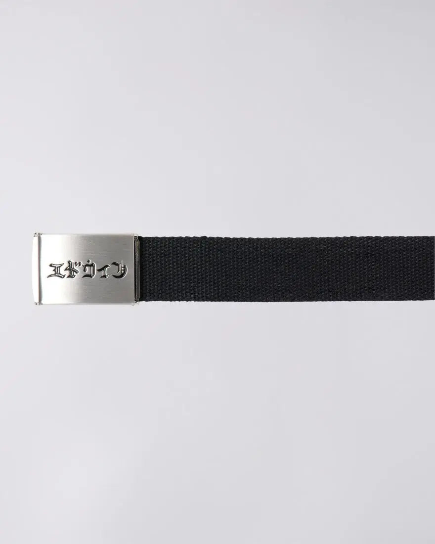 KATAKANA CLIP BELT - Black - Raw Denim