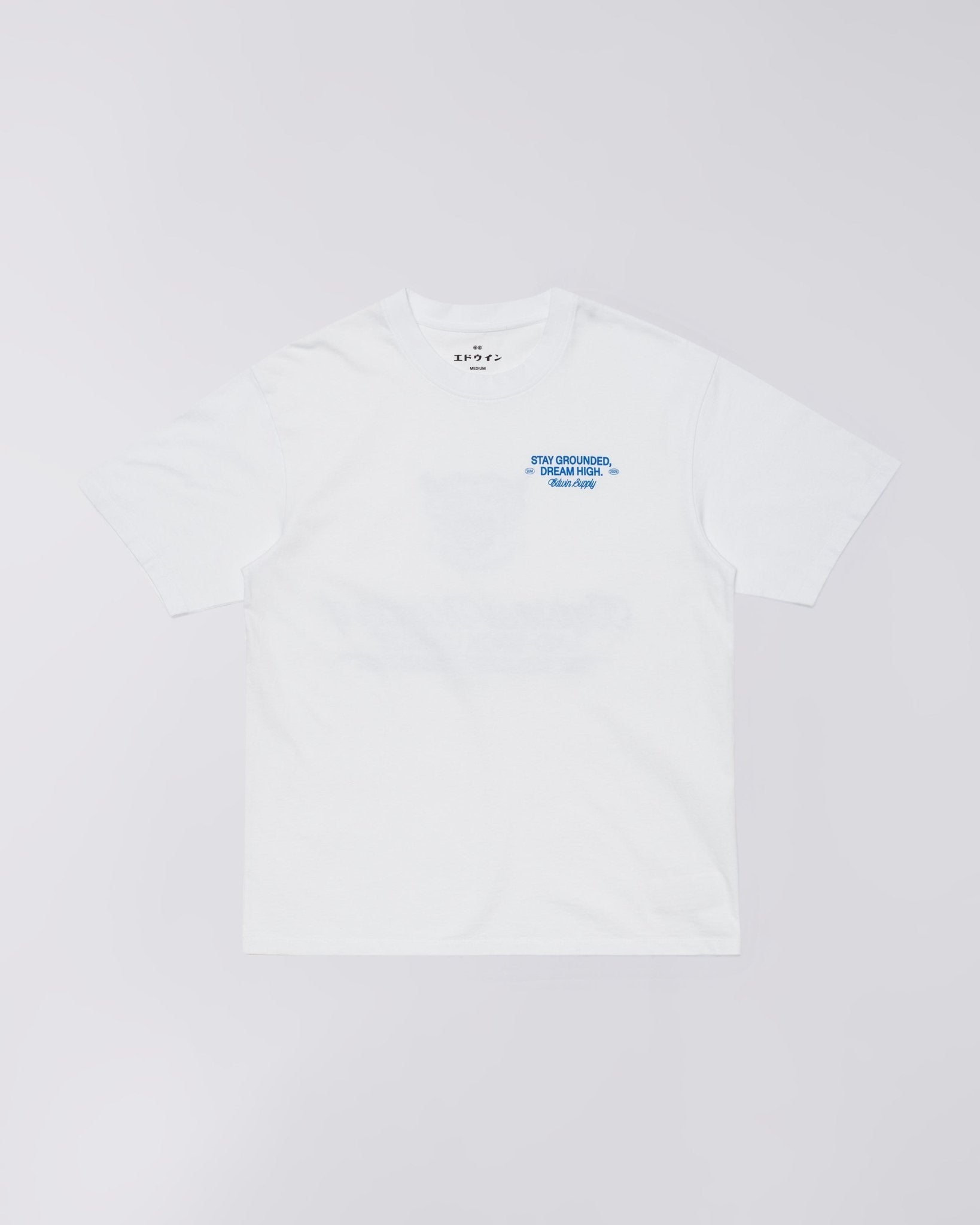 LAID BACK LEAGUE T - SHIRT - White - Raw Denim