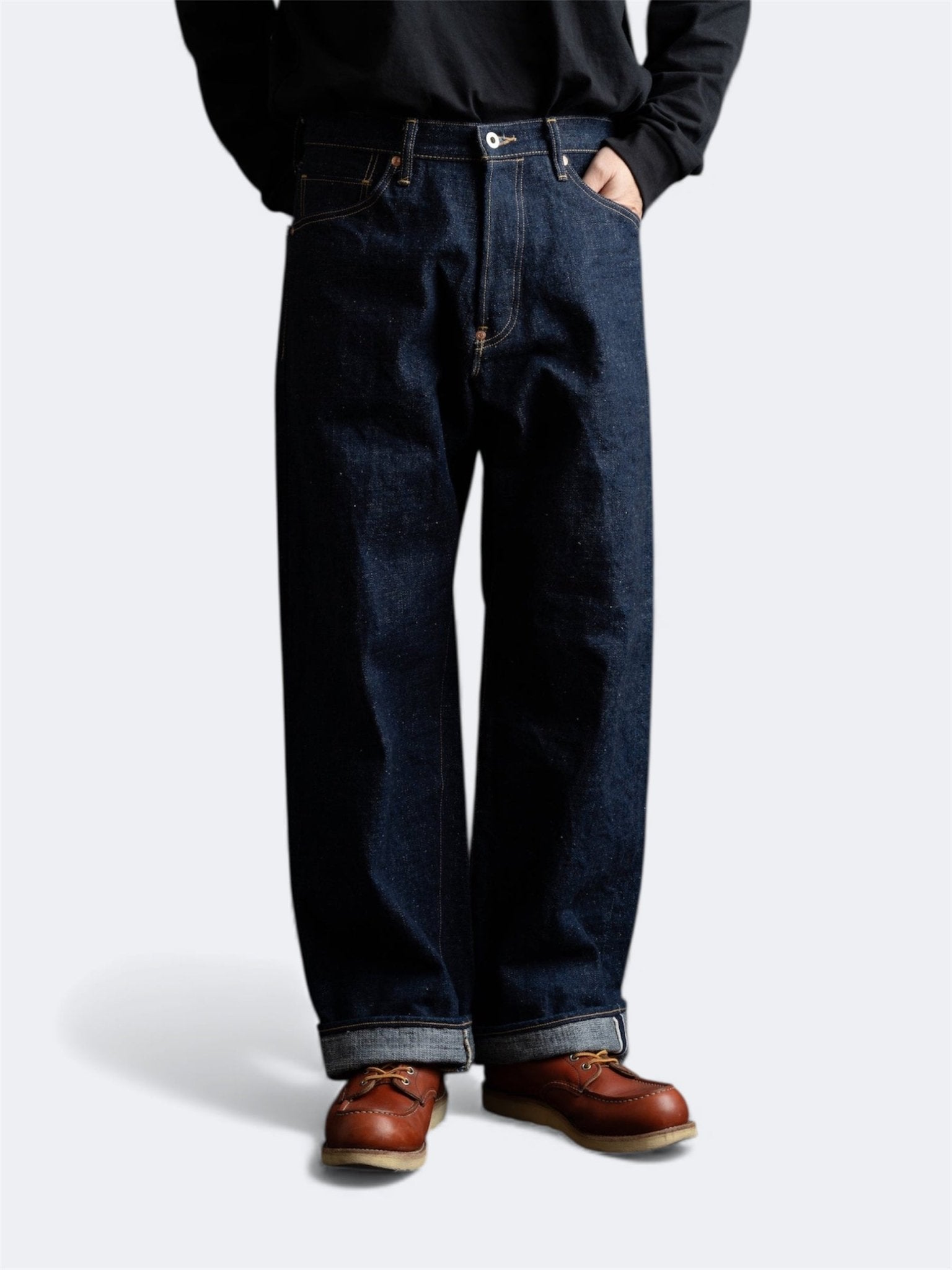 M1012RC (001) GR LABEL WILD DUCK JEANS - Raw Denim