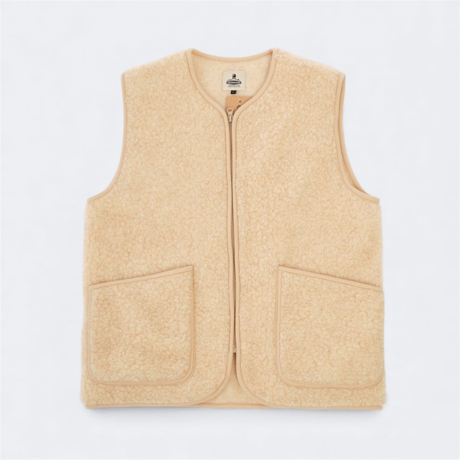 PEPITKO WOOL VEST - Beige - Raw Denim