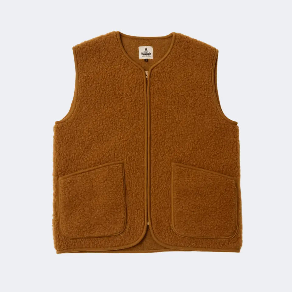 PEPITKO WOOL VEST - Carmel - Raw Denim