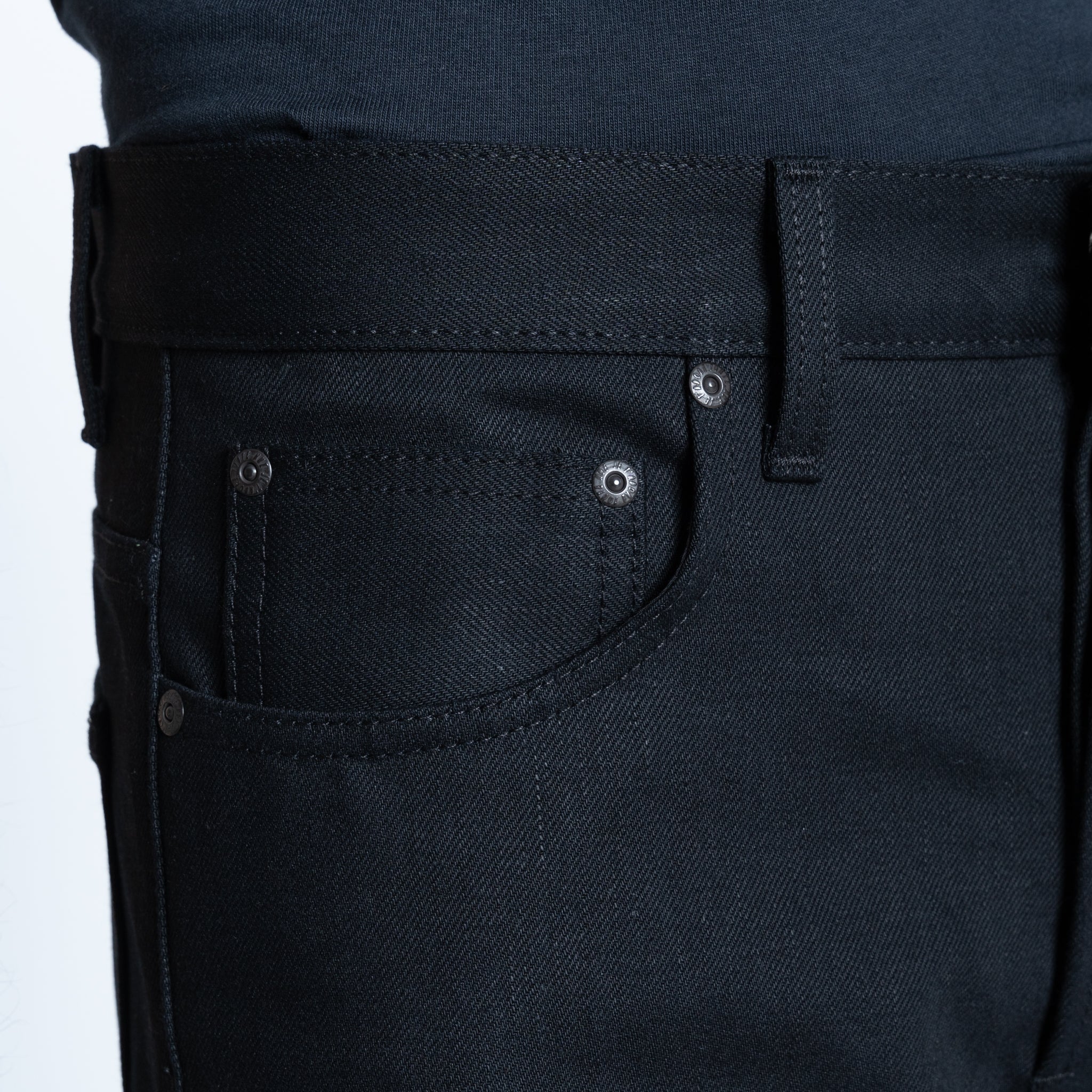 SOLID BLACK - Groovy Guy 13 oz - Raw Denim