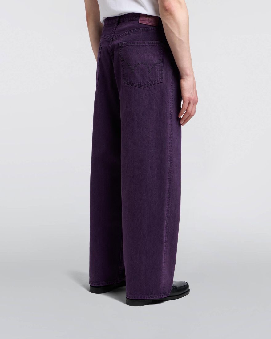 WIDE PANT Black - Purple Overdyed - Raw Denim