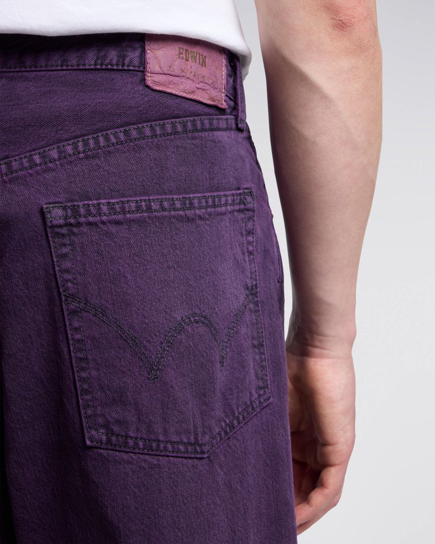 WIDE PANT Black - Purple Overdyed - Raw Denim