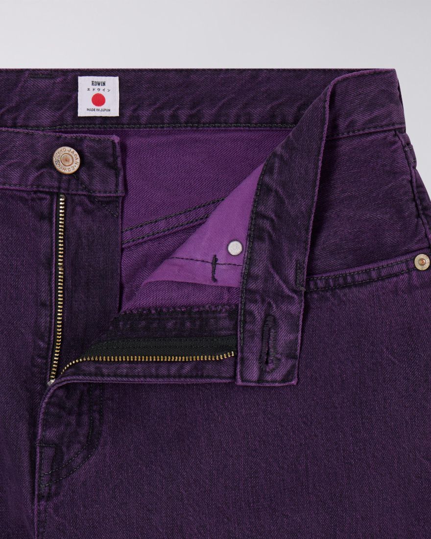 WIDE PANT Black - Purple Overdyed - Raw Denim