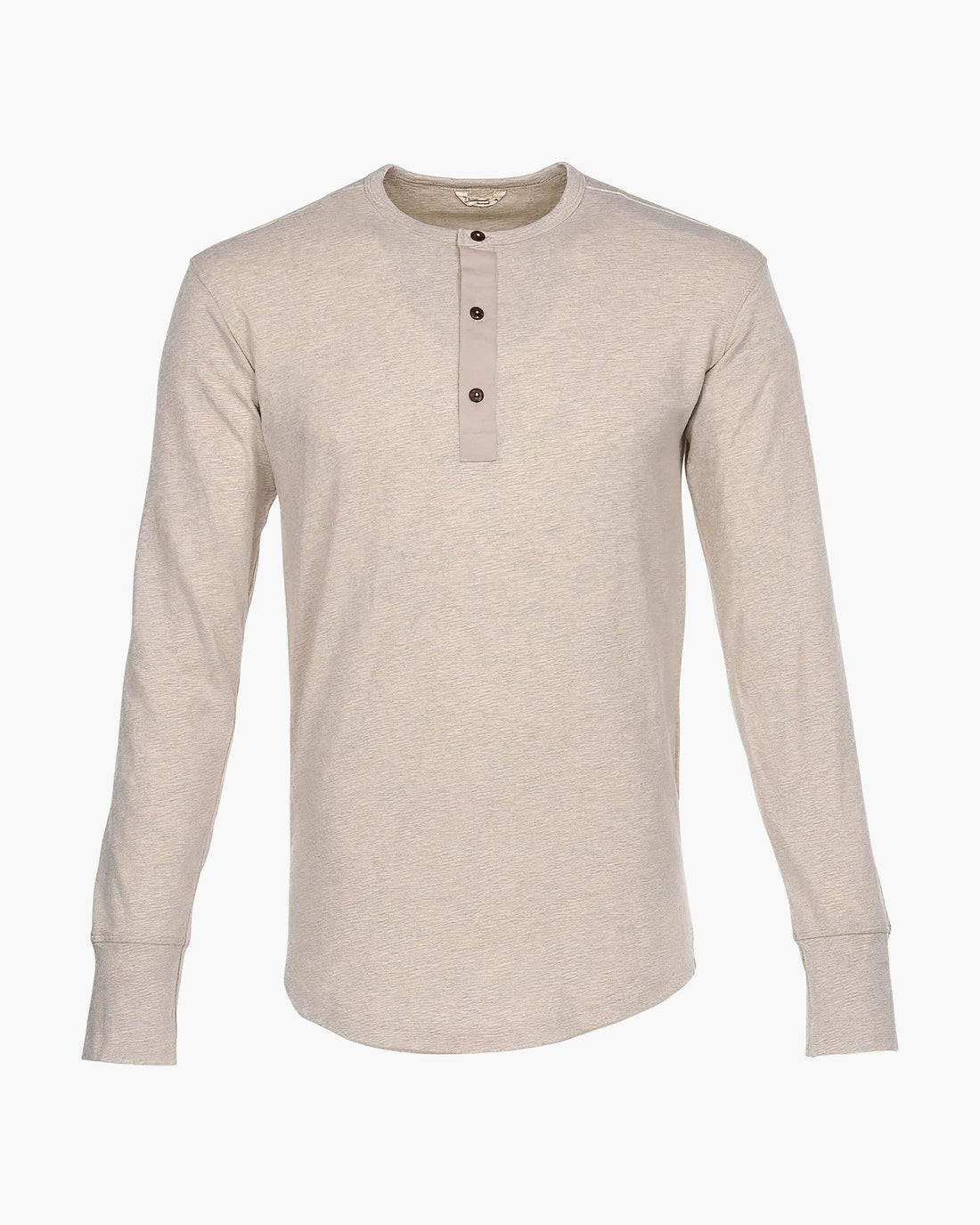 1927 HENLEY SHIRT LONG SLEEVE - Ecru Melange - Raw Denim