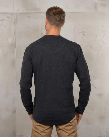 1927 HENLEY SHIRT LONG SLEEVE - Iron Grey - Raw Denim