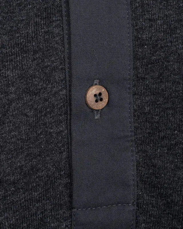 1927 HENLEY SHIRT LONG SLEEVE - Iron Grey - Raw Denim