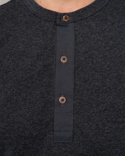 1927 HENLEY SHIRT LONG SLEEVE - Iron Grey - Raw Denim