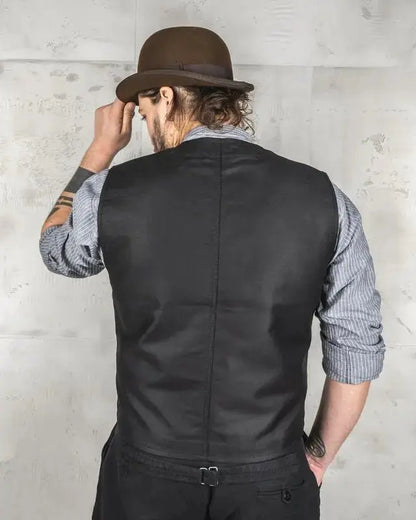 1937 ROAMER VEST - Elephant Skin Black - Raw Denim