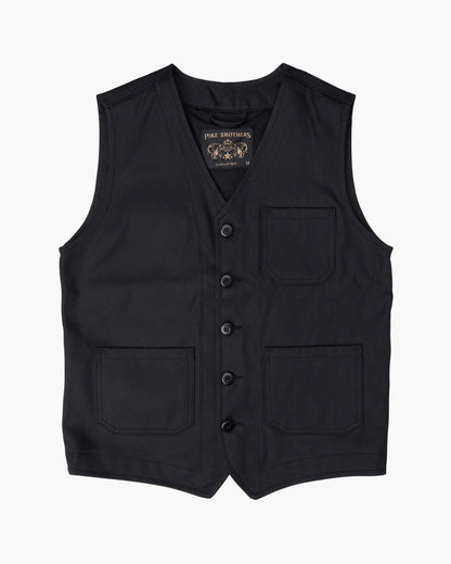 1937 ROAMER VEST - Elephant Skin Black - Raw Denim