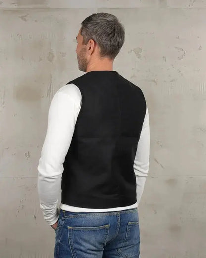 1937 ROAMER VEST - Elephant Skin Black - Raw Denim