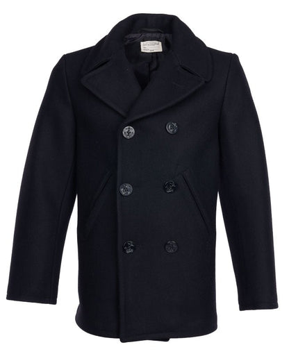 1938 Pea Coat Black Wool - Pike Brothers - Raw Denim