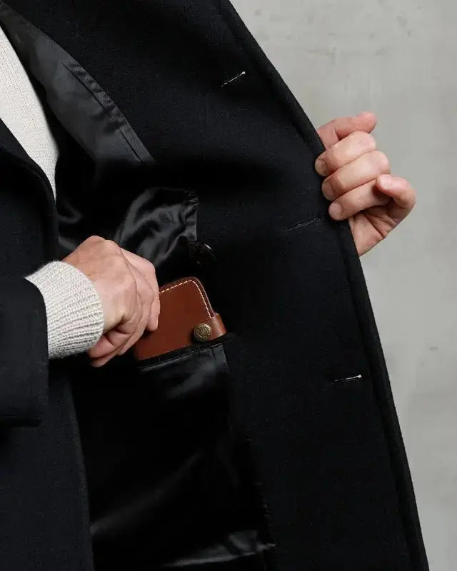 1938 PEA COAT WOOL - Black - Raw Denim