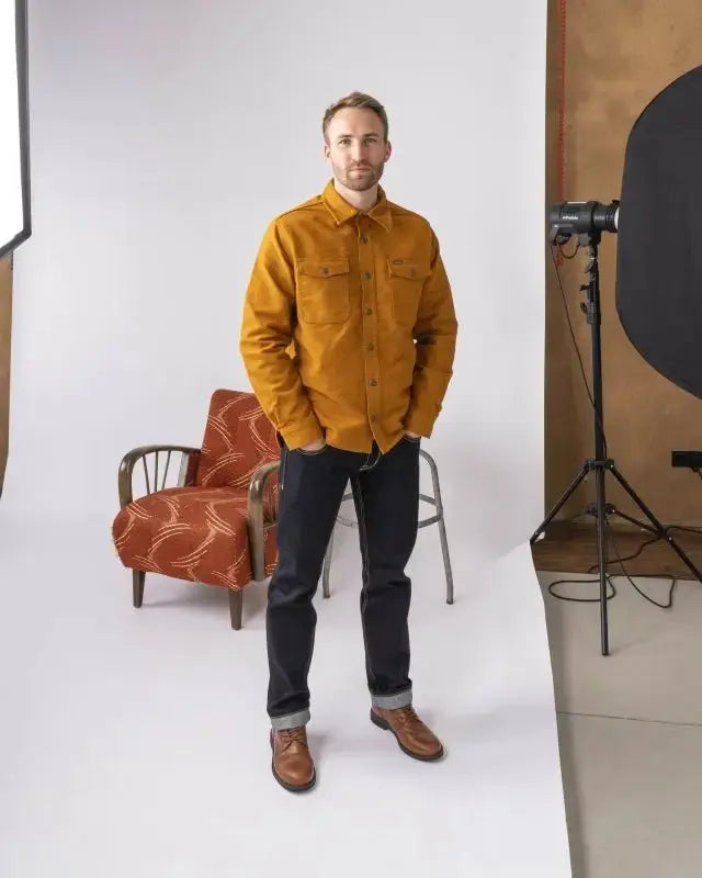1943 CPO SHIRT - Moleskin Mustard - Raw Denim