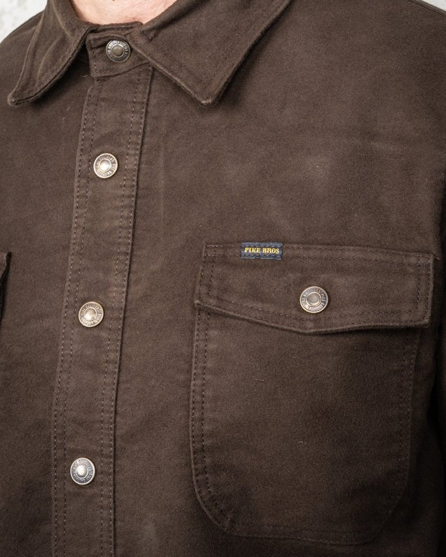 1943 CPO Shirt Moleskin Soil Brown - Pike Brothers - Raw Denim