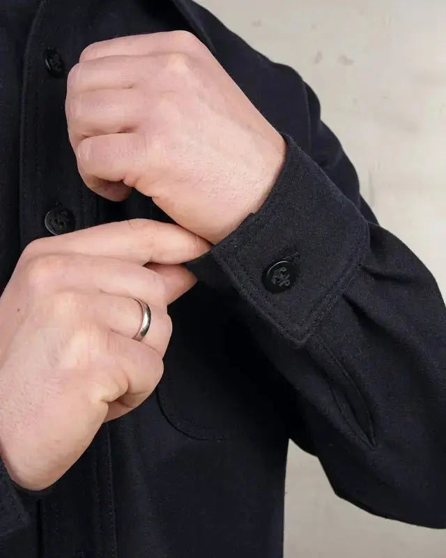 1943 CPO SHIRT - Navy Wool - Raw Denim
