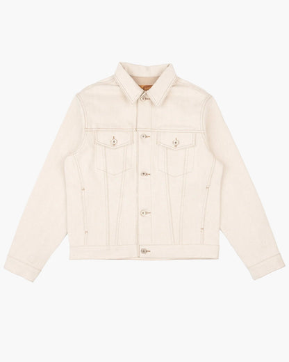 ALL NATURAL ECRU FOXFIBRE® SELVEDGE - Denim Jacket 13.6 oz - Raw Denim
