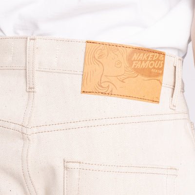 ALL NATURAL ECRU FOXFIBRE® SELVEDGE - Weird Guy 13.6oz - Raw Denim