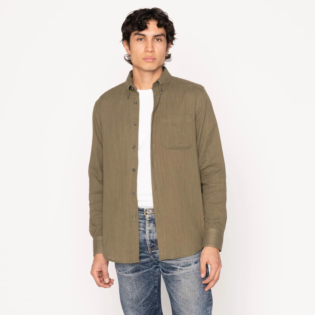 DOUBLE WEAVE GAUZE - Easy Shirt - Juniper - Raw Denim