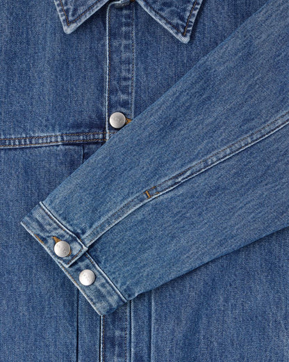 FREELAND JACKET - Blue Mid Stone Wash - Raw Denim