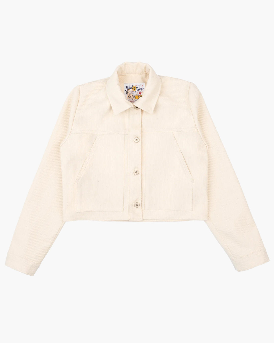 JUDO SASHIKO - Ecru - Cropped Denim Jacket - Raw Denim