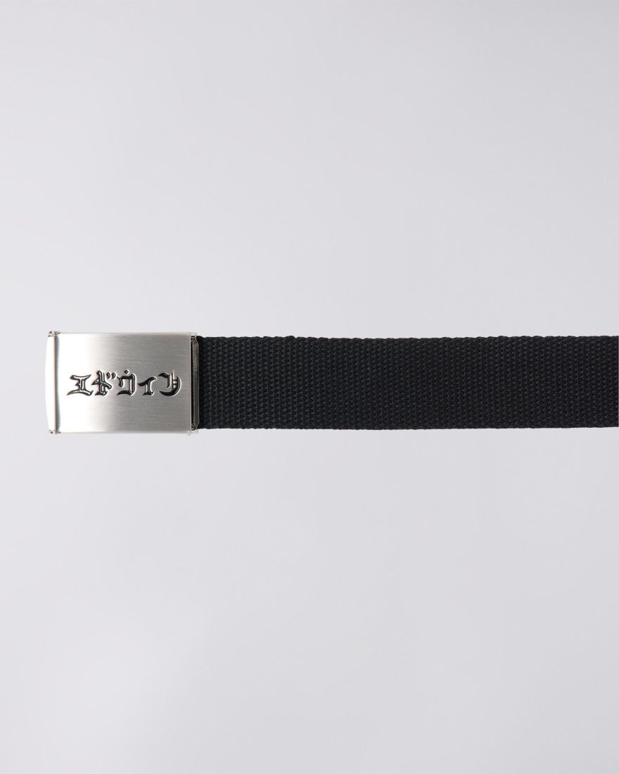 KATAKANA CLIP BELT - Black - Raw Denim