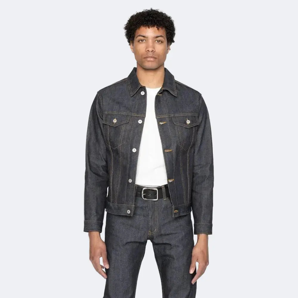 LEFT HAND TWILL SELVEDGE - Denim Jacket13.75oz - Raw Denim