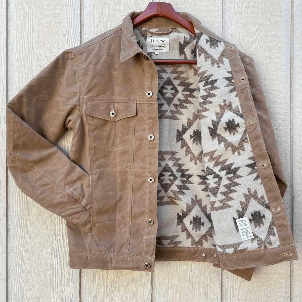 LEGENDS RIDER COAT - Brown Woodlands Brown Lining - Raw Denim