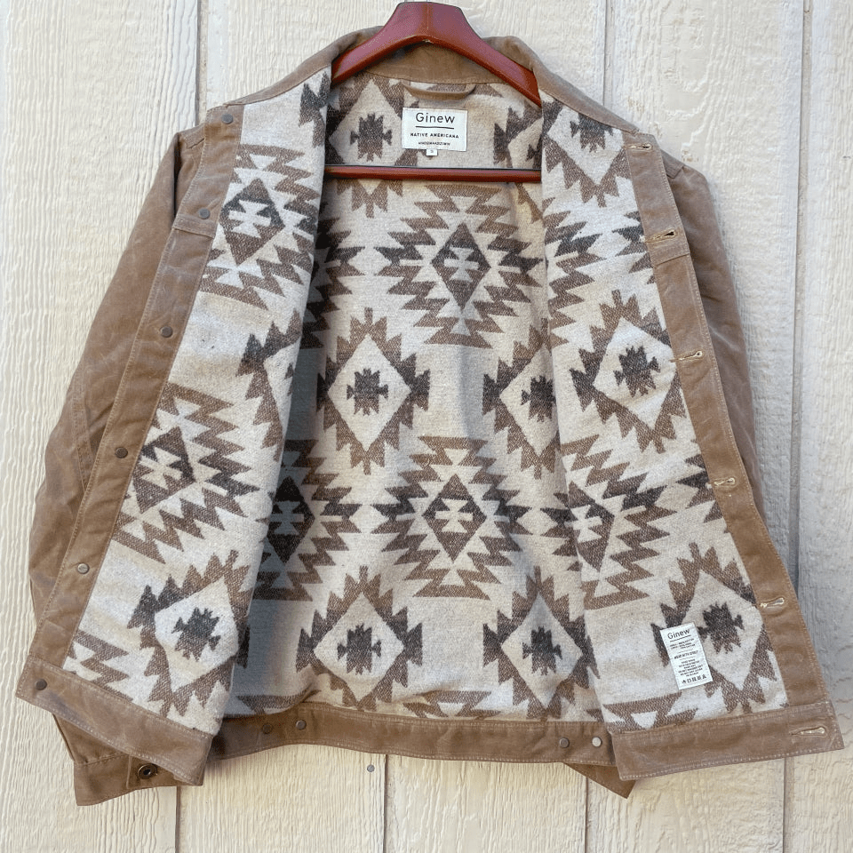 LEGENDS RIDER COAT - Brown Woodlands Brown Lining - Raw Denim
