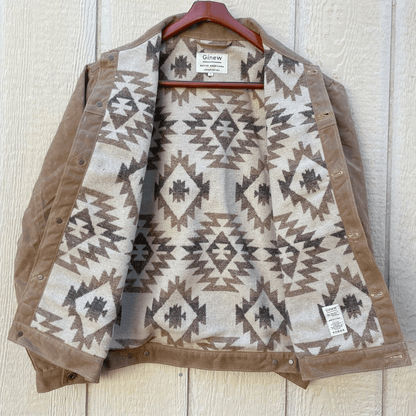 LEGENDS RIDER COAT - Brown Woodlands Brown Lining - Raw Denim
