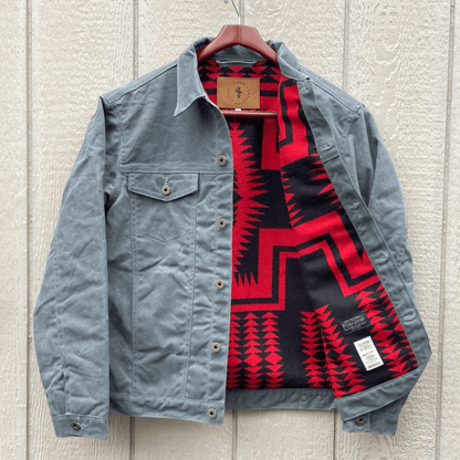 LEGENDS RIDER COAT - Charcoal Walking Rock Lining - Raw Denim