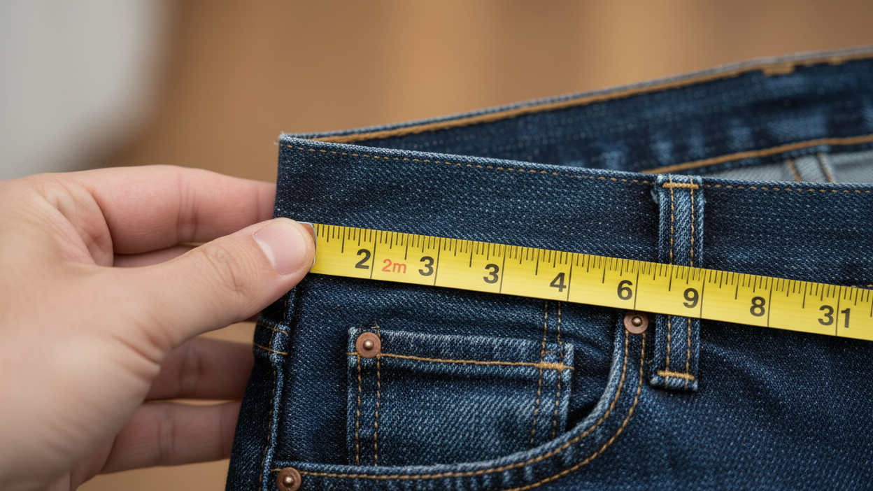 Load video: A video that explaines how to measure and find the right size of jeans.